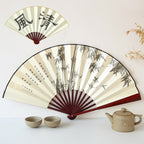 2-Sided Oriental Calligraphy Painting Fan