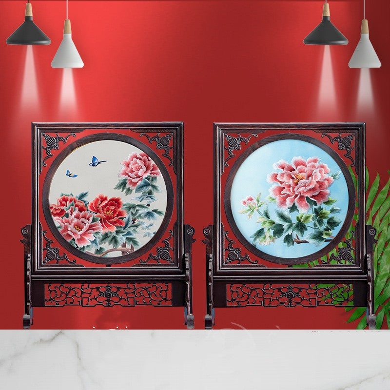 2-Sided Oriental Embroidery Art Display | 14 Unique Design Combinations