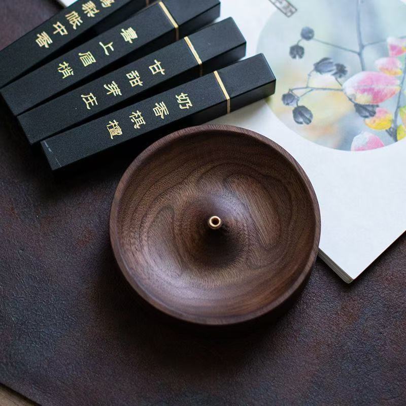Zen Walnut Wood Incense Stick Holder