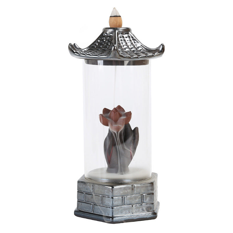 Lotus Story & Buddha Palms Backflow Incense Windproof Burner