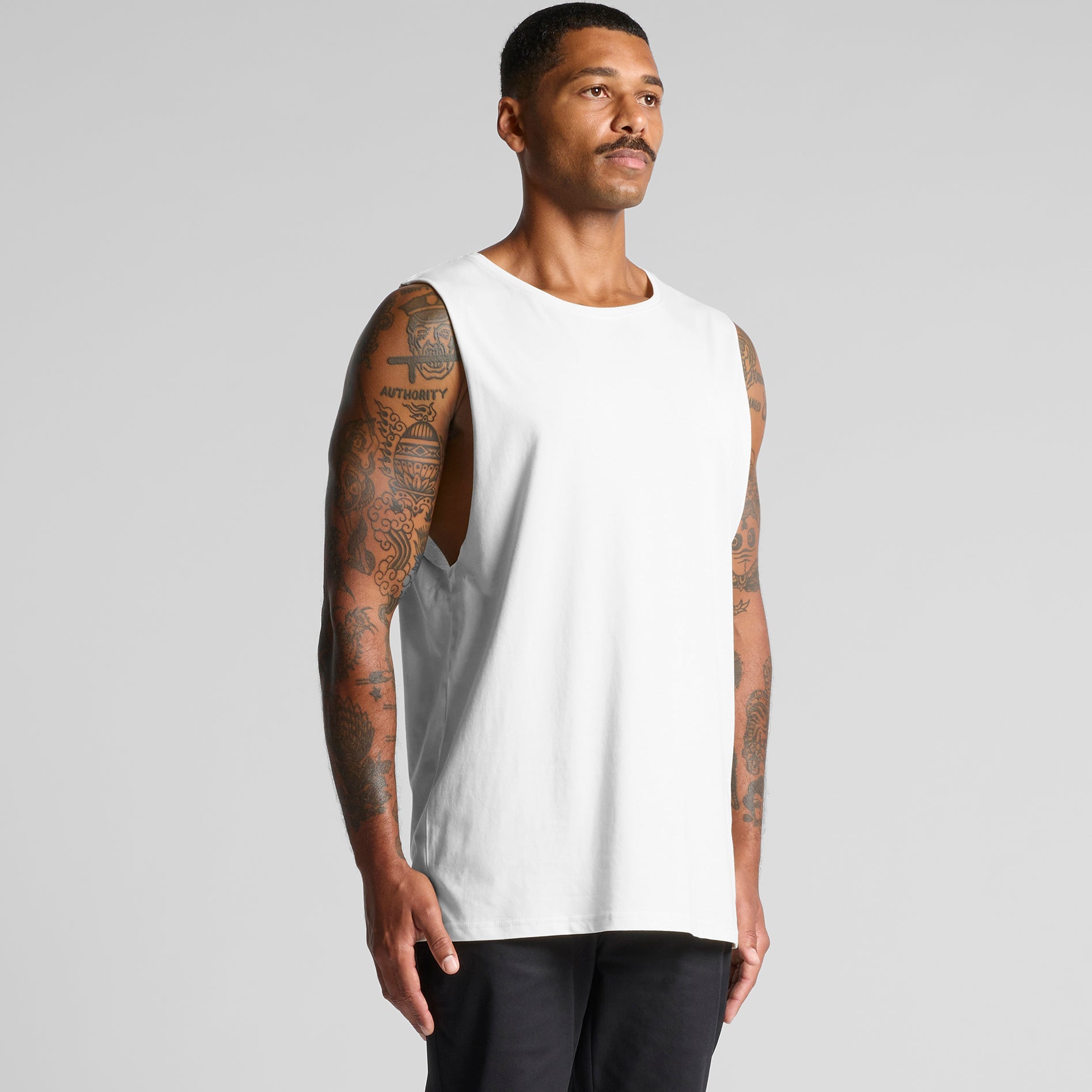 ASUREI Men Active Athlete Tank Top | 3 Colours | White