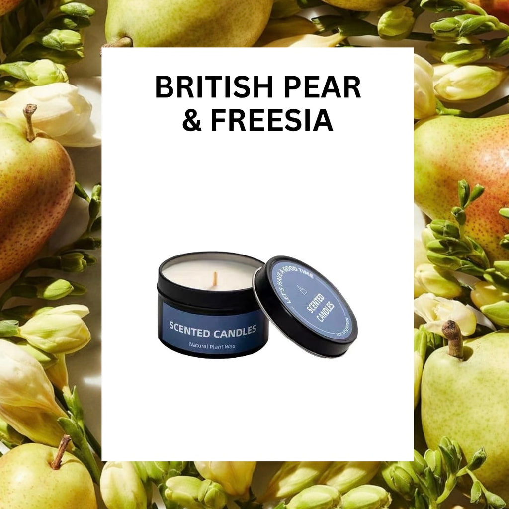 ASUREI Travel Tin Scented Candle Series | British Pear and Freesia (10 Scents)
