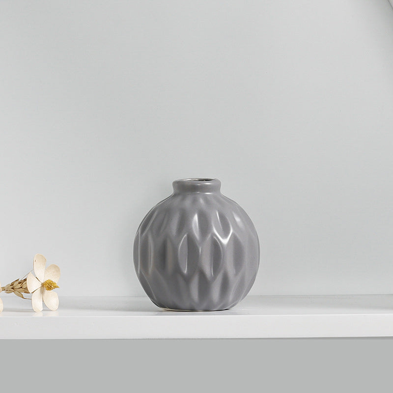 Pastel Lotus Series | Round Glazed Porcelain Vase (5 Colours)