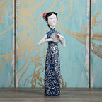Oriental Lady in Cheongsam Display Figurine