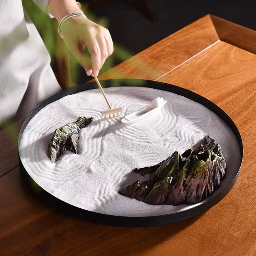 Oriental Mountain Landscape Sand Display Tray