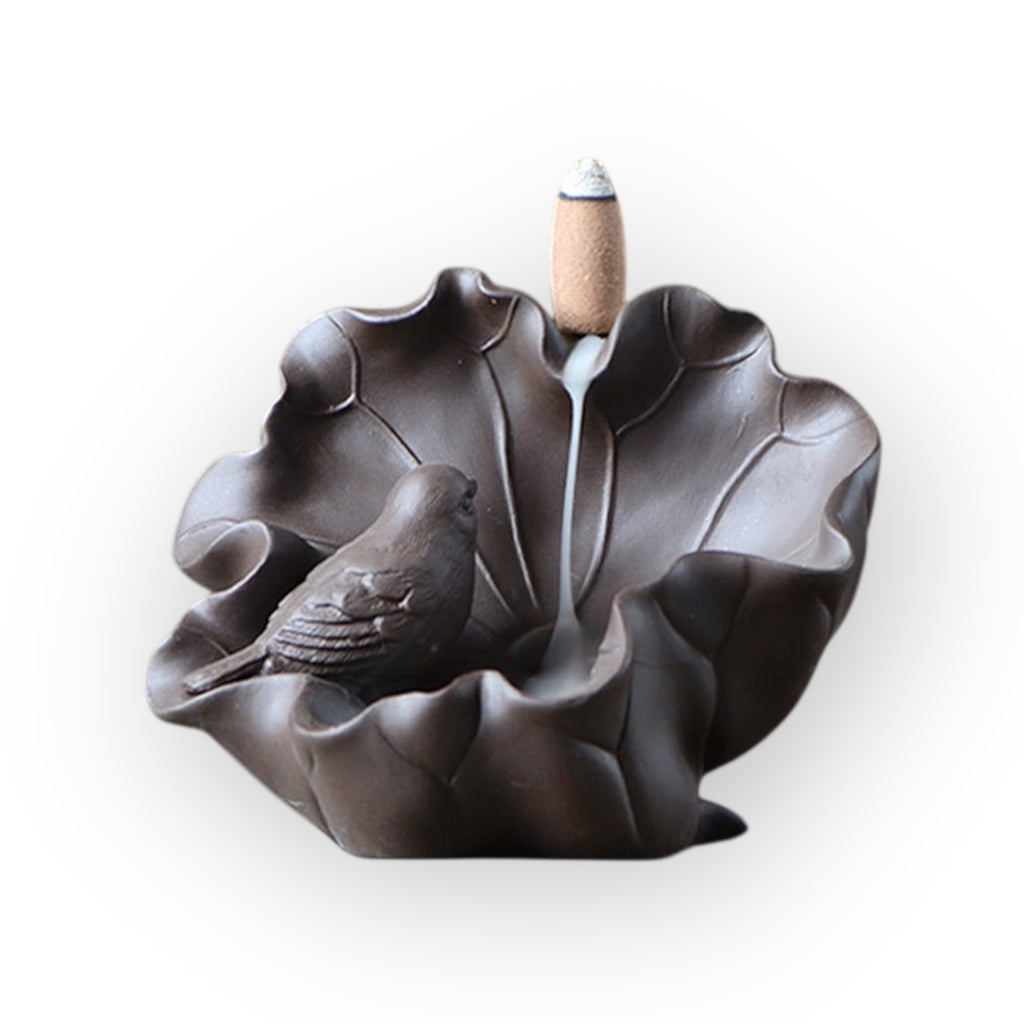 Bird in Lotus Backflow Incense Diffuser