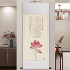 Lotus Scroll Art on Handmade Rice Paper | 5 Designs | 8 Sizes