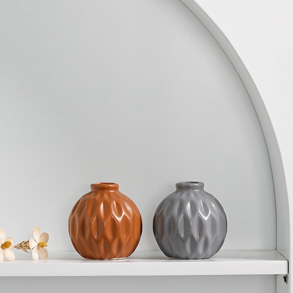 Pastel Lotus Series | Round Glazed Porcelain Vase (5 Colours)