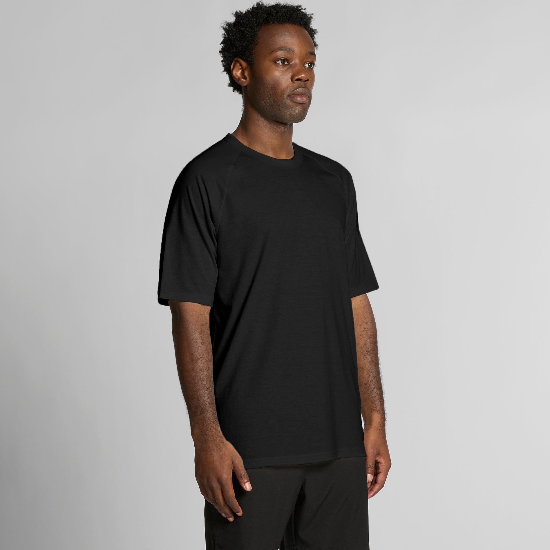 ASUREI Men Active Staple Blend Tee | 2 Colours | Black