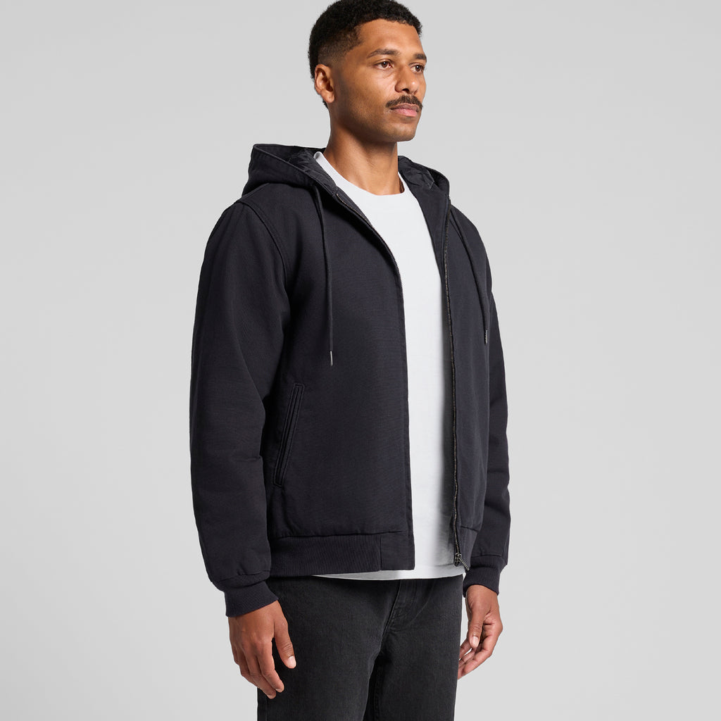 ASUREI Men Eco-Friendly Canvas Bomber Hood Jacket