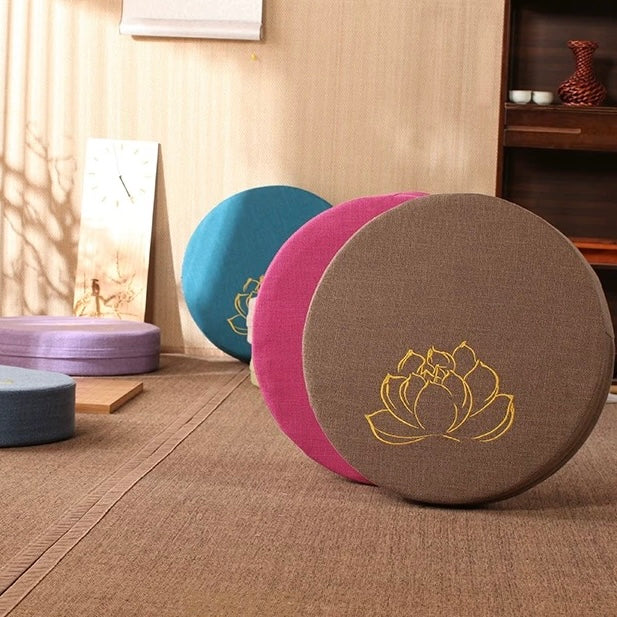Embroidered Lotus Meditation Futon | 7 Colours