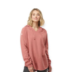 ASUREI Ladies Lightweight Wash Hooded Sweatshirt