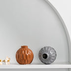 Pastel Lotus Series | Round Glazed Porcelain Vase (5 Colours)