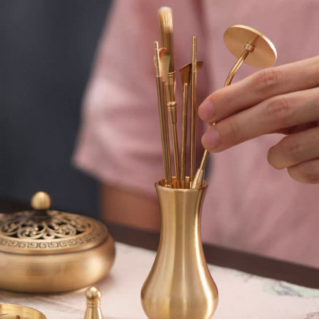 Exquisite Copper Incense Tools 12-Pieces Set