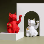 Geometric Lucky Cat Display Ornament