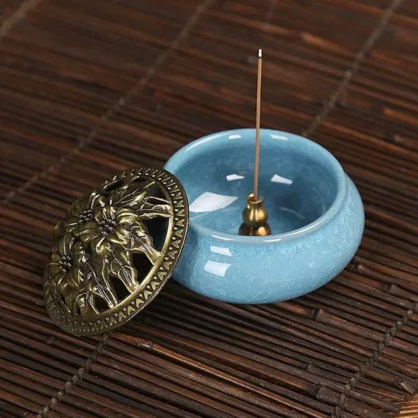 Celadon Kiln Ceramic Coil Incense Burner | 12 Colours