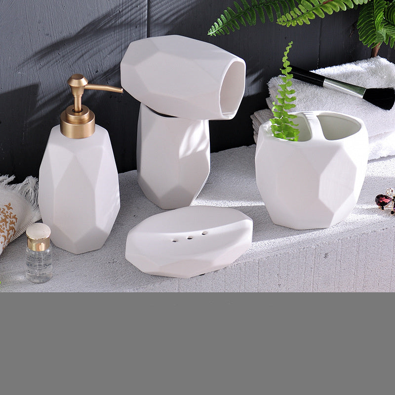 Zen Geometric Bathroom Vanity 5-Piece Set | 2 Colours | Black