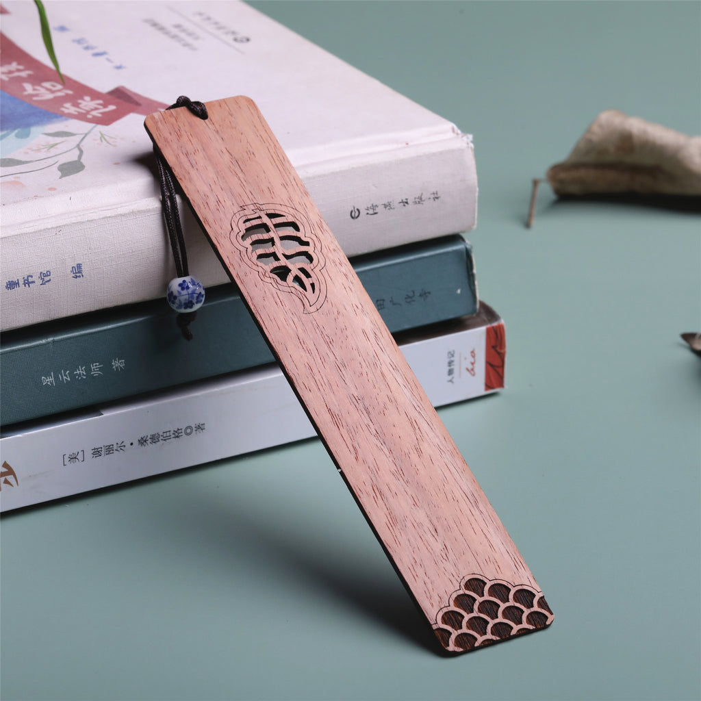 Oriental Wooden Bookmark 4-Piece Gift Set