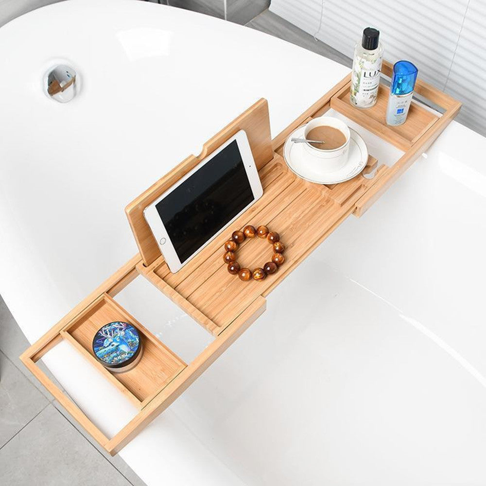 Extendable Wooden Bathtub Table — Luxe Bath Accessory