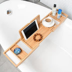 Extendable Wooden Bathtub Table — Luxe Bath Accessory