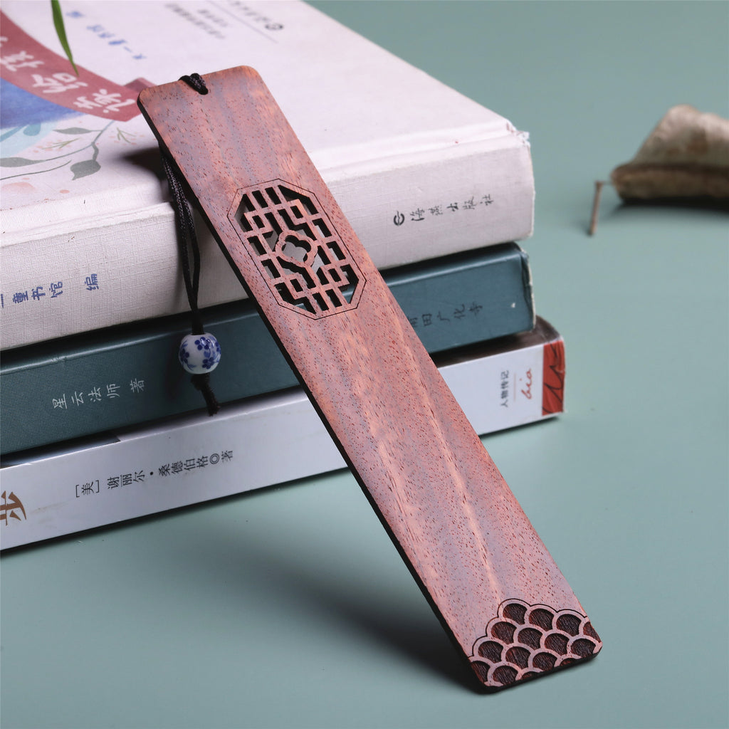 Oriental Wooden Bookmark 4-Piece Gift Set