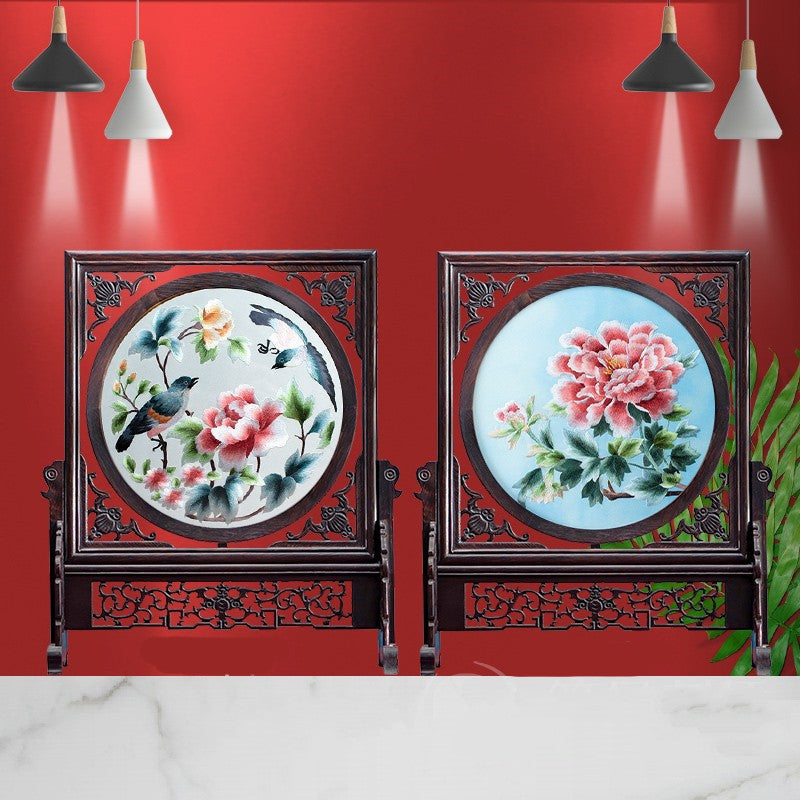 2-Sided Oriental Embroidery Art Display | 14 Unique Design Combinations